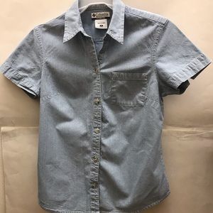Columbia Short Sleeve Button Down Blouse Shirt